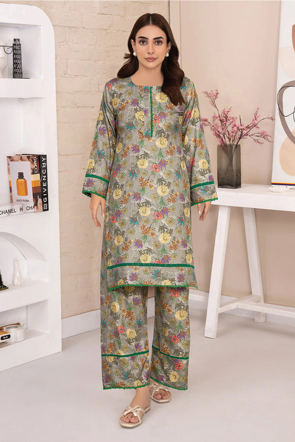 2 Piece Dhanak Suit-Printed (Pret)