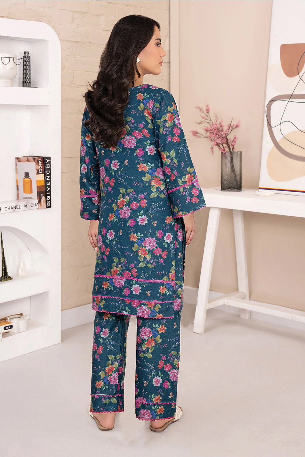 2 Piece Dhanak Suit-Printed (Pret)