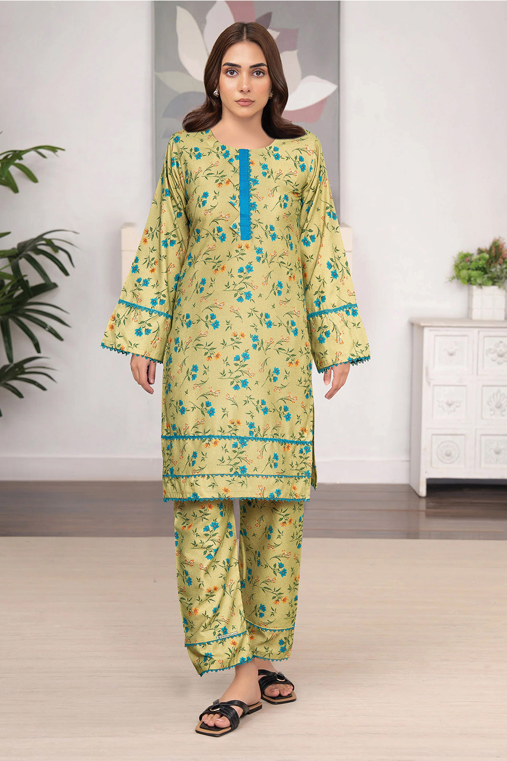 2 Piece Dhanak Suit-Printed (Pret)