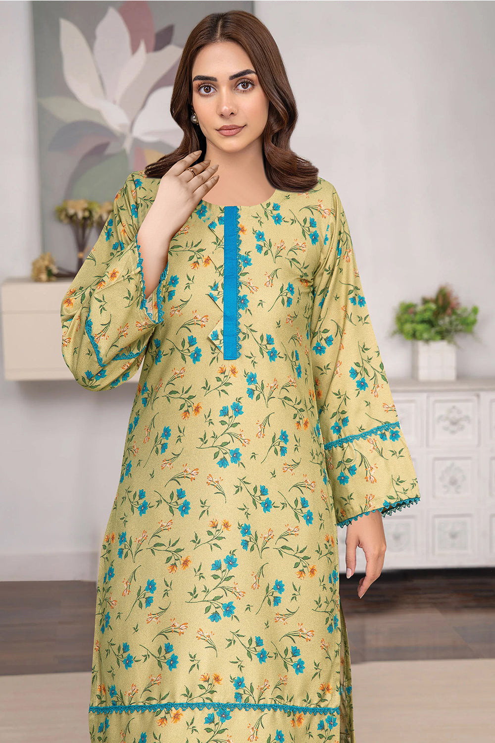 2 Piece Dhanak Suit-Printed (Pret)