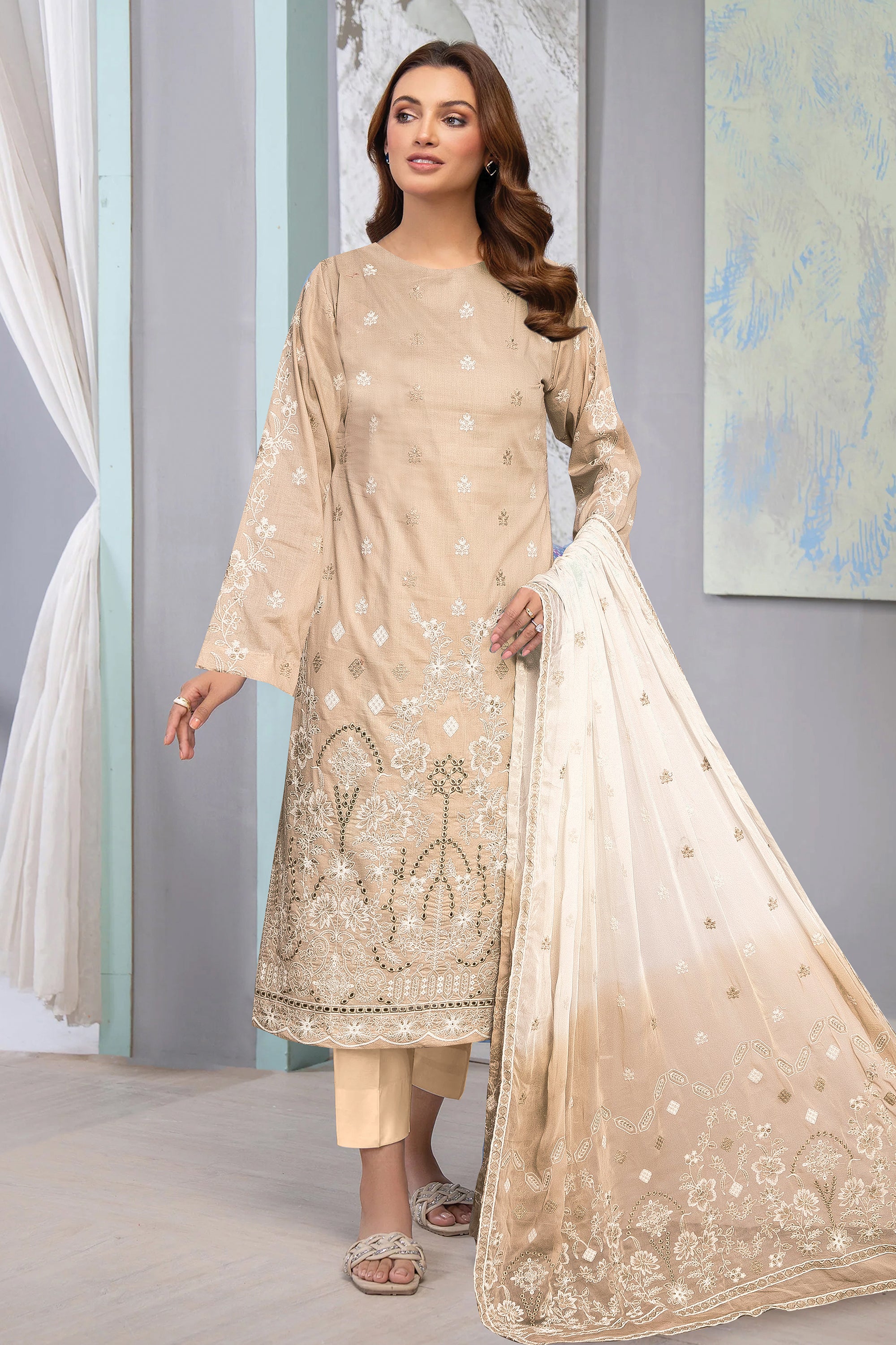 3 Piece Lawn Suit-Embroidered (Unstitched)