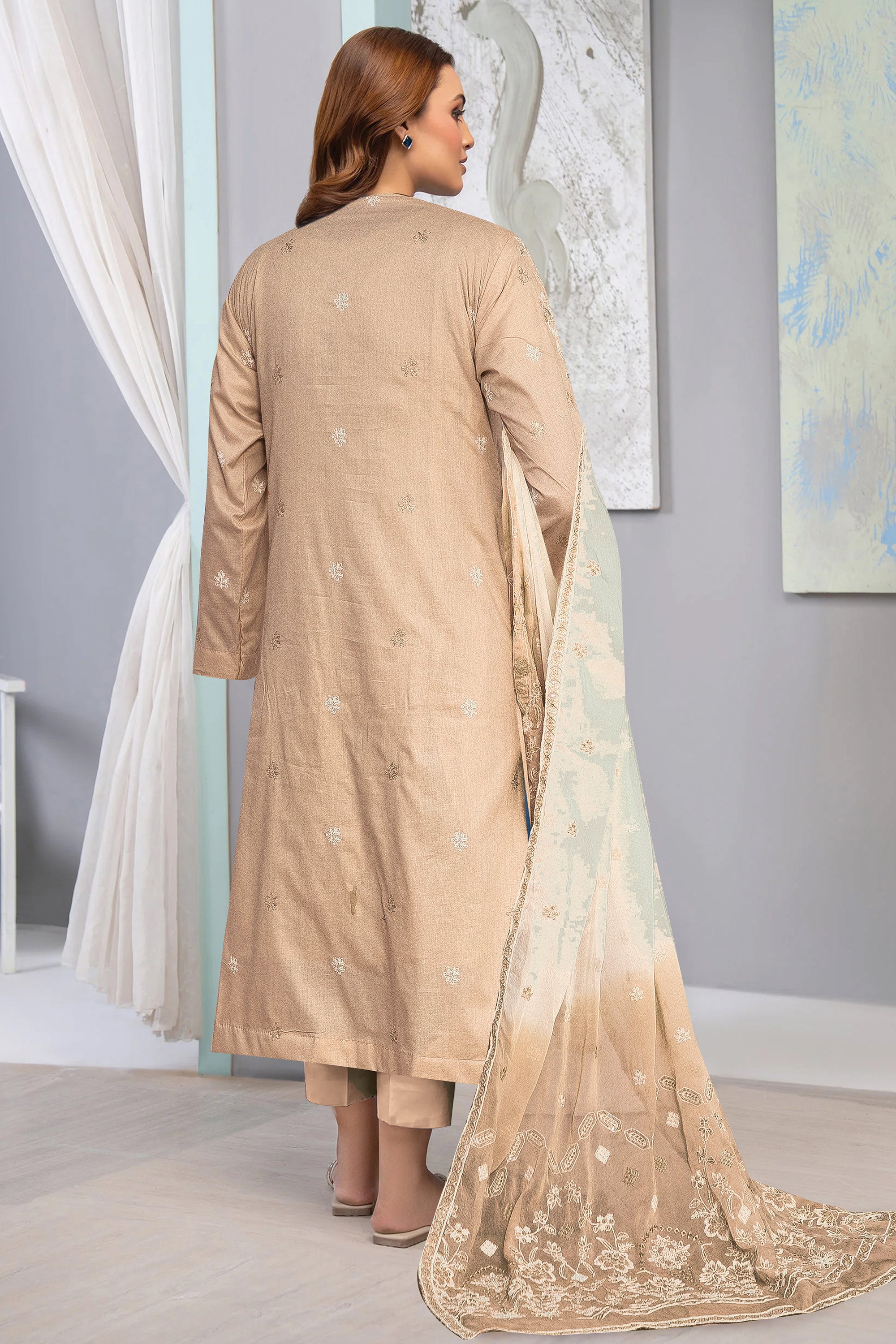 3 Piece Lawn Suit-Embroidered (Unstitched)