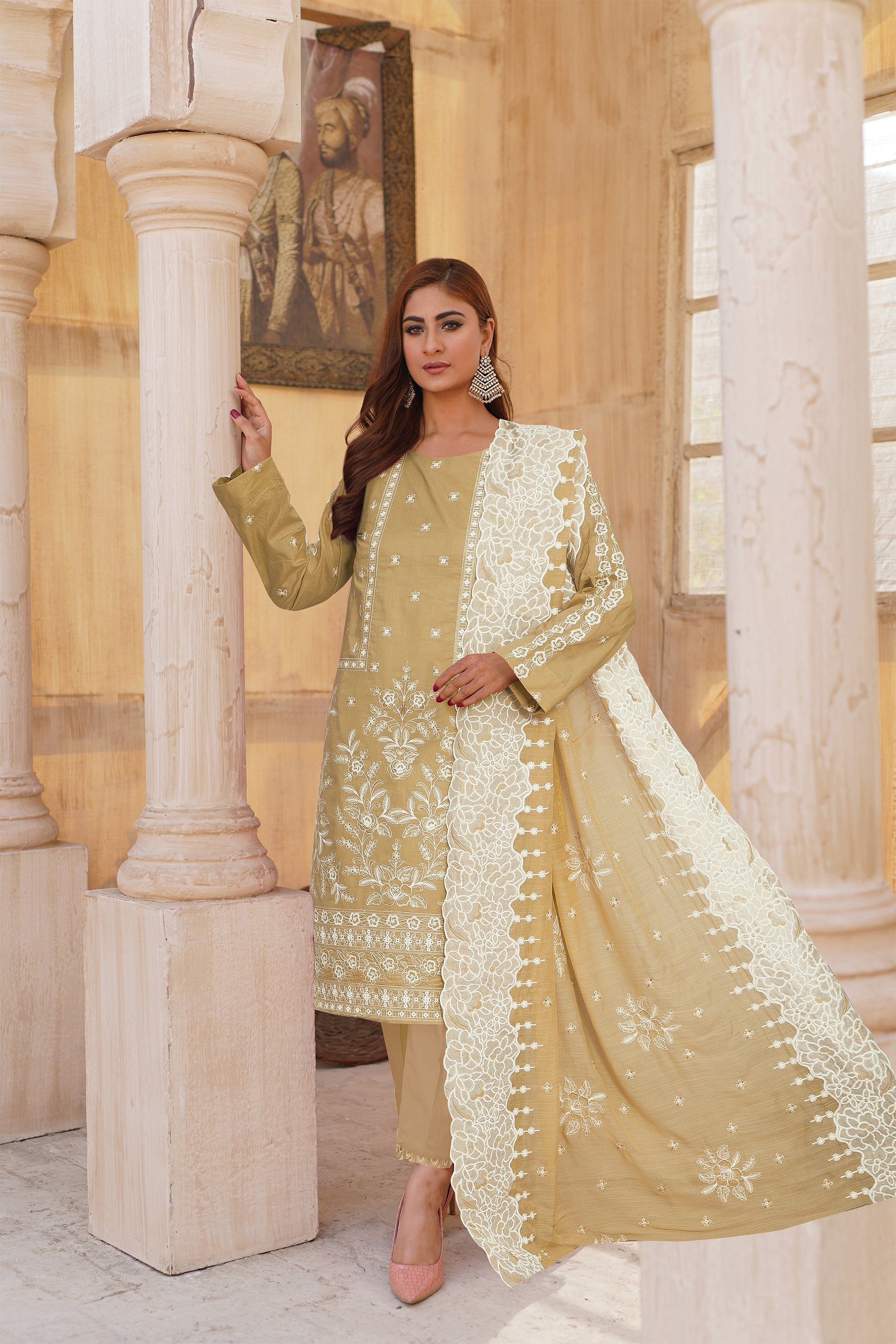 3 Piece Lawn Suit-Embroidered (Unstitched)