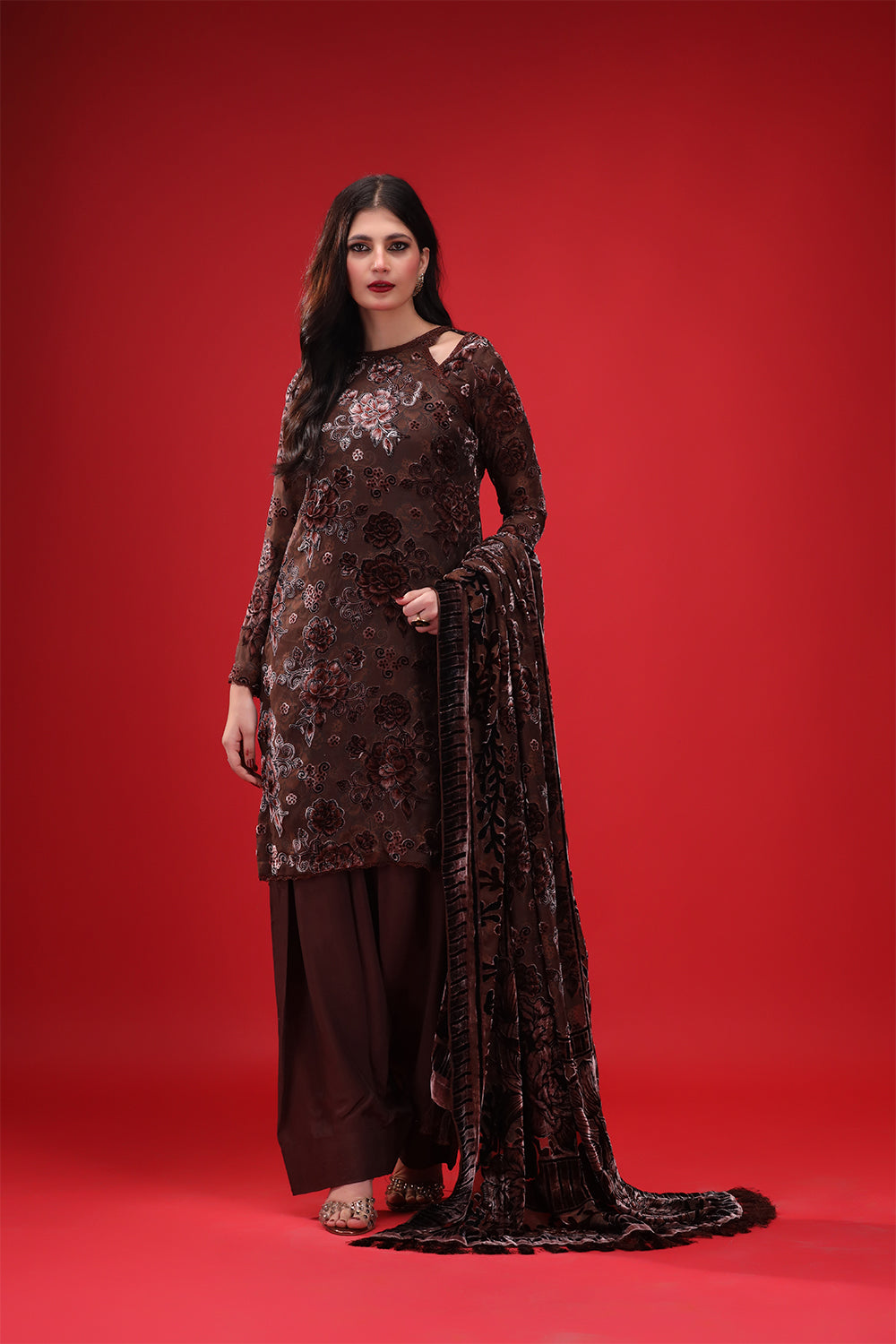 Brown Printed Palachi