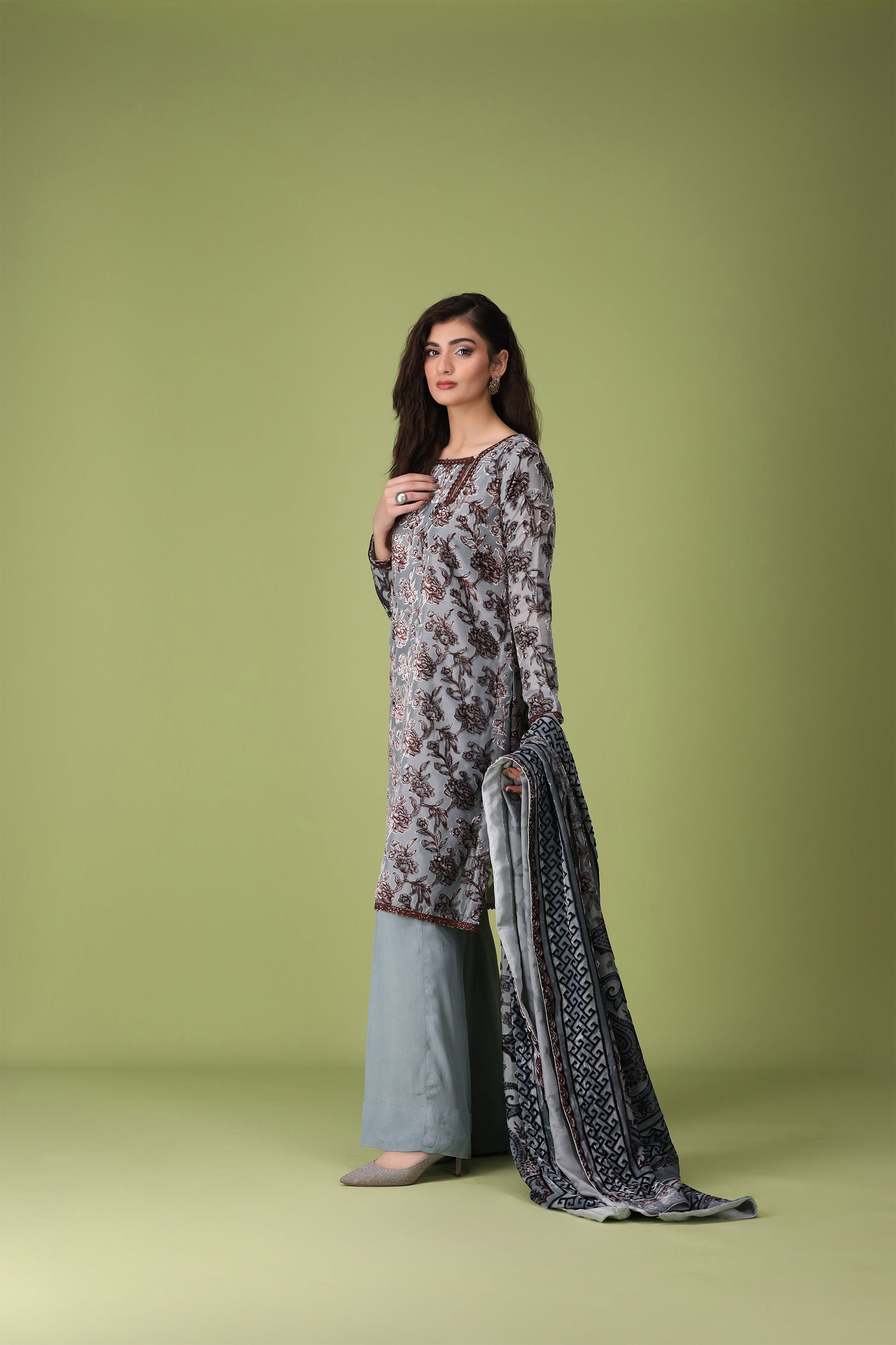 3 Piece Palachi Suit-Printed (Unstitched)