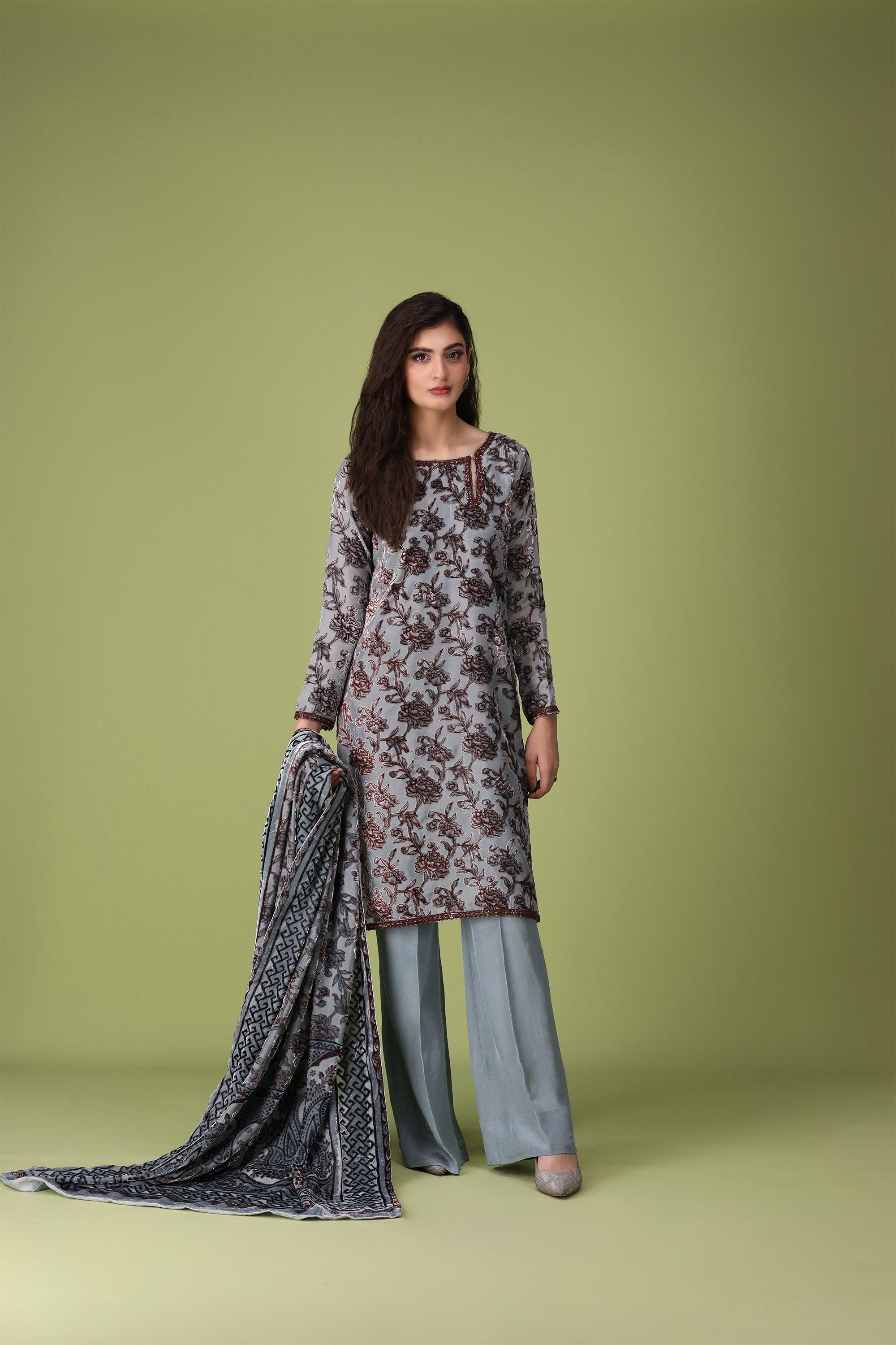 3 Piece Palachi Suit-Printed (Unstitched)