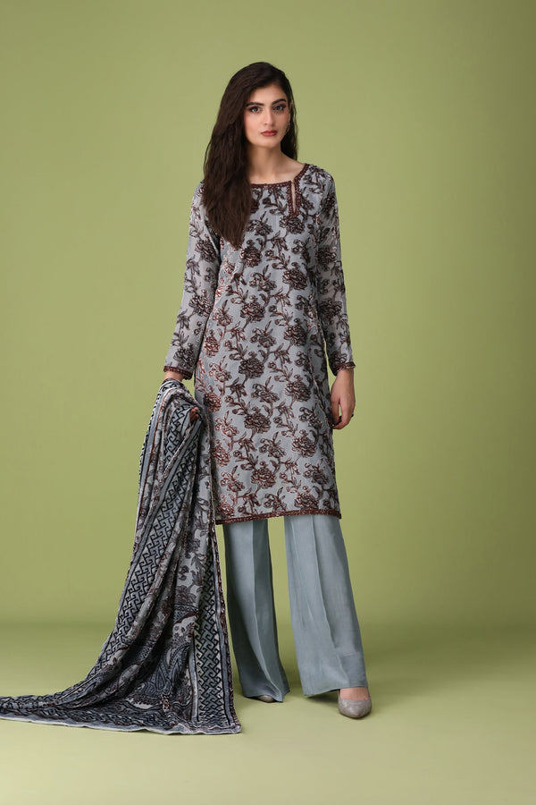 3 Piece Palachi Suit-Printed (Unstitched)