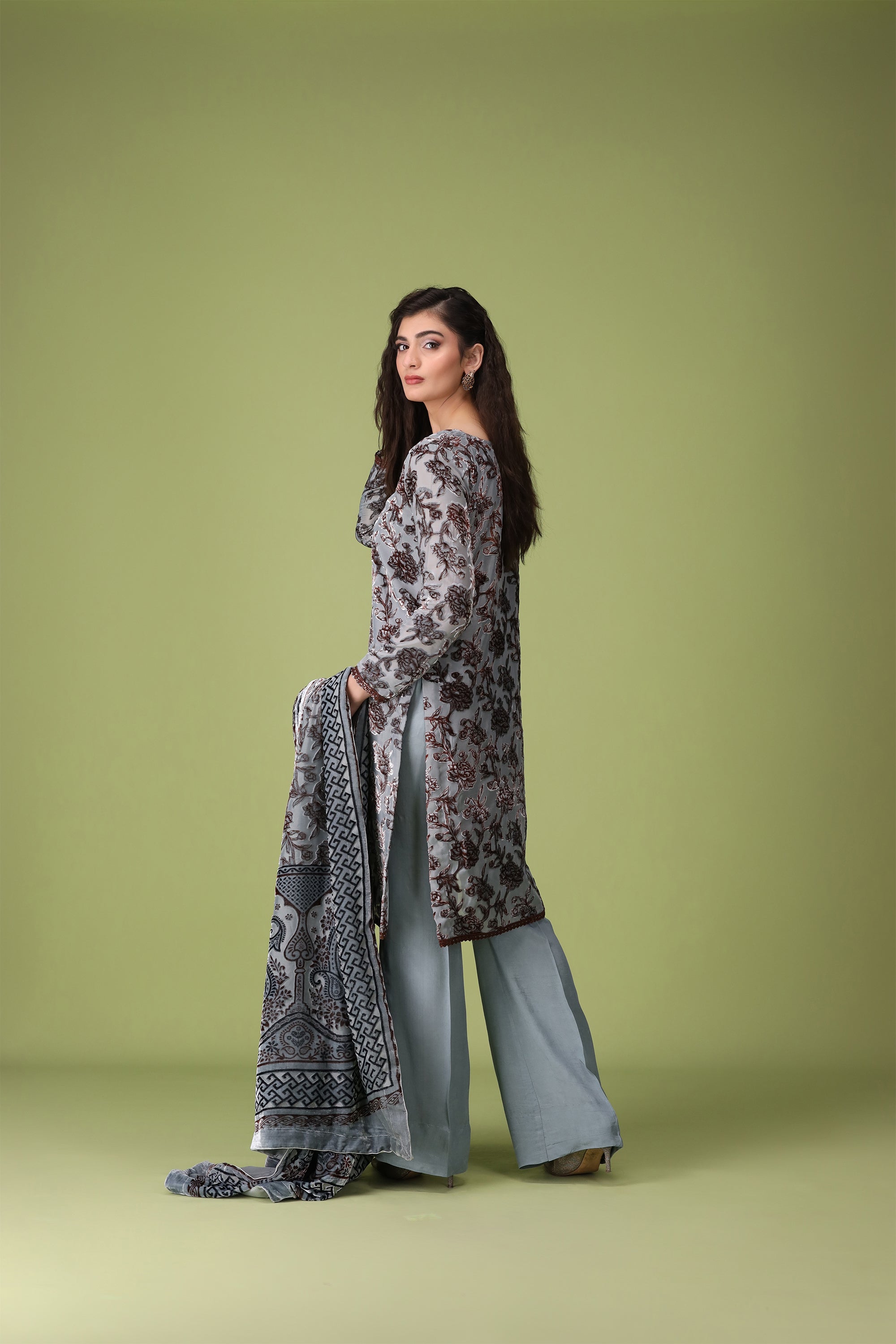 3 Piece Palachi Suit-Printed (Unstitched)