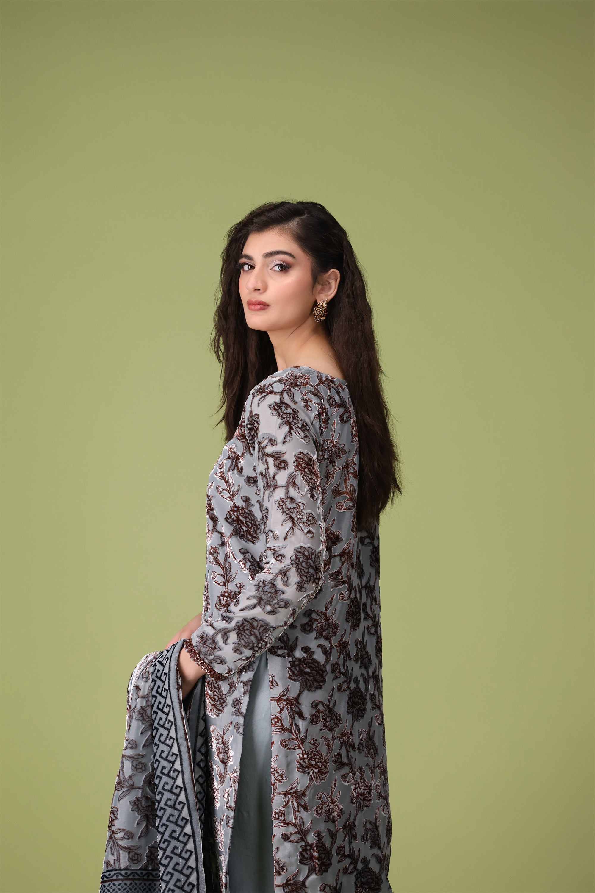 3 Piece Palachi Suit-Printed (Unstitched)