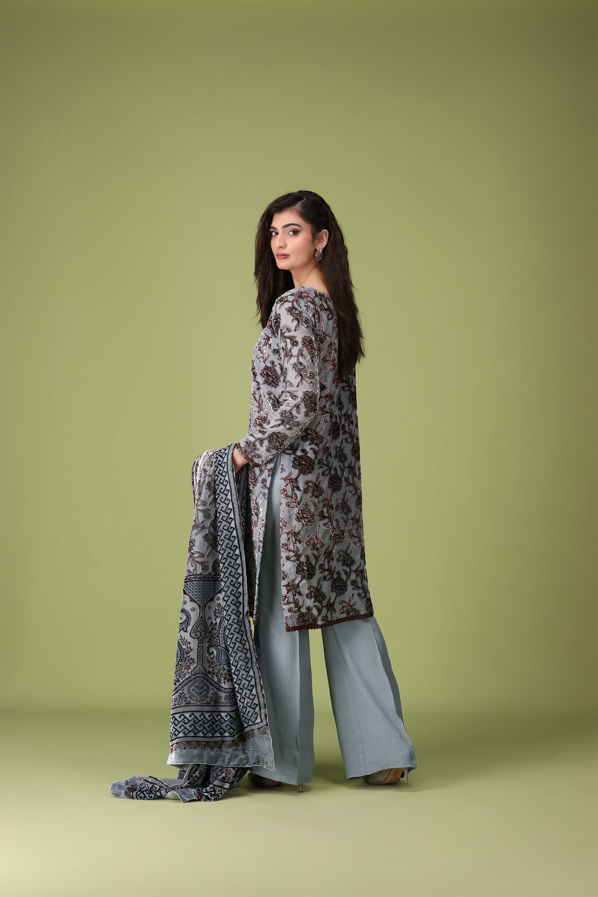 3 Piece Palachi Suit-Printed (Unstitched)