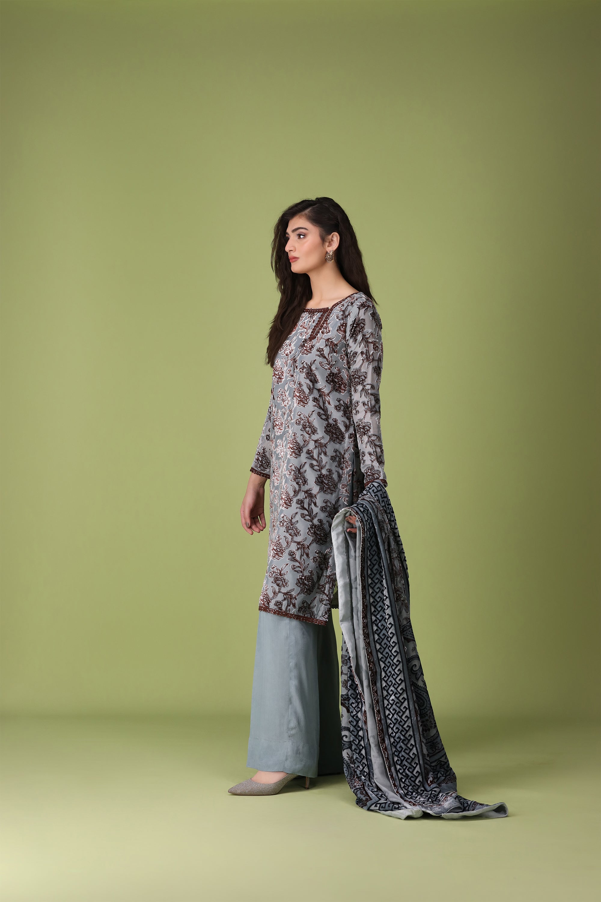 3 Piece Palachi Suit-Printed (Unstitched)