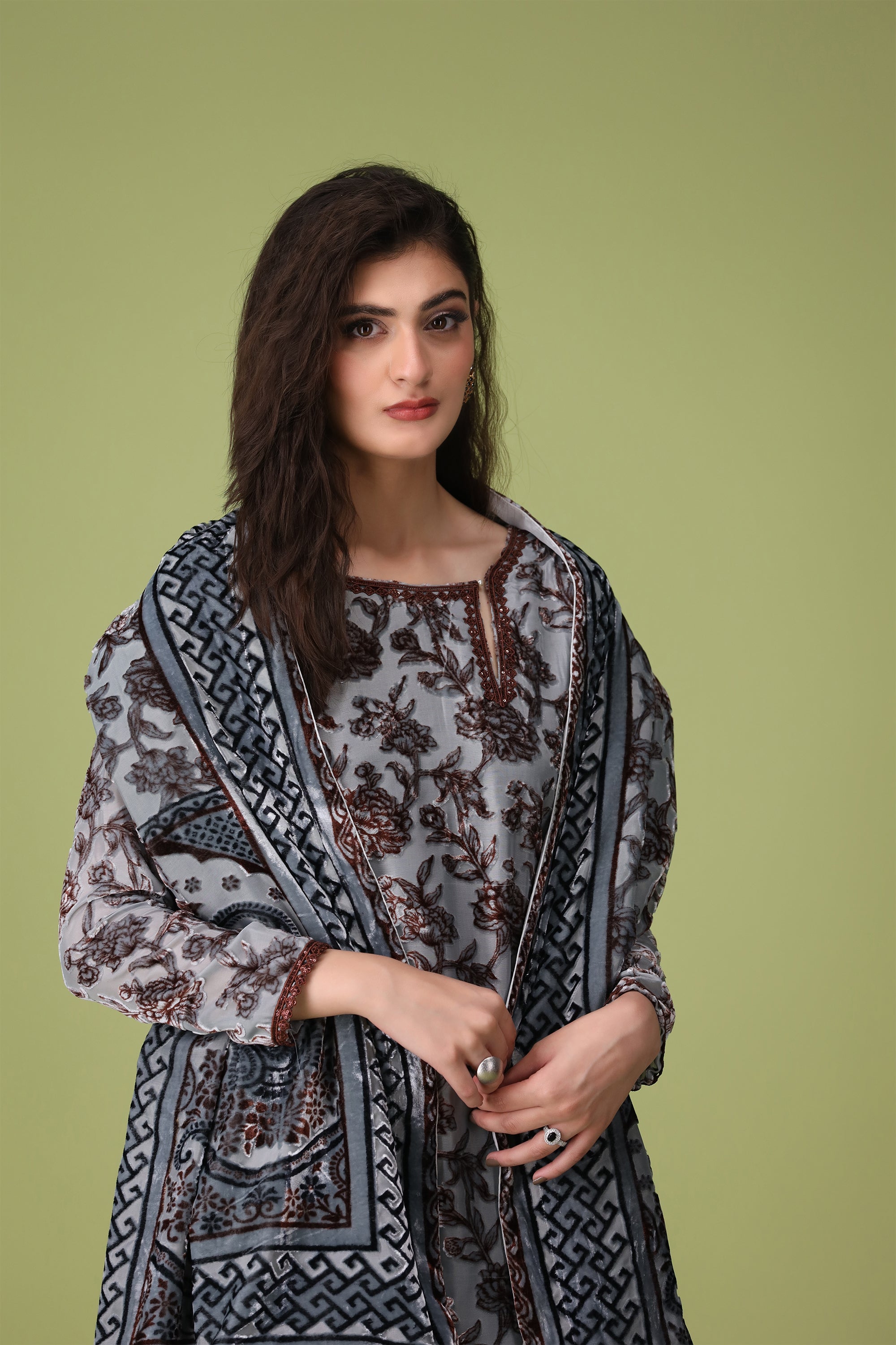 3 Piece Palachi Suit-Printed (Unstitched)