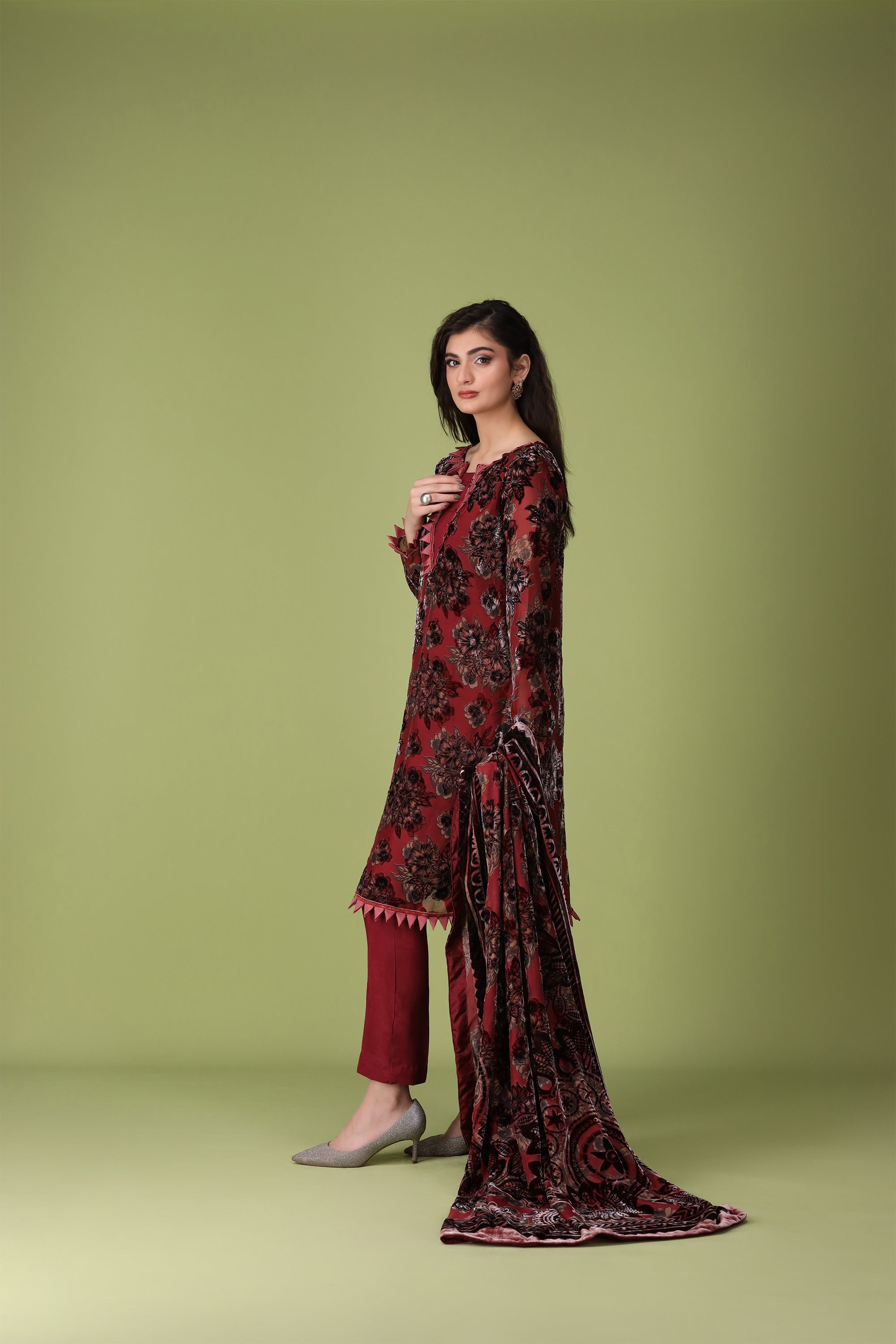 3 Piece Palachi Suit-Printed (Unstitched)