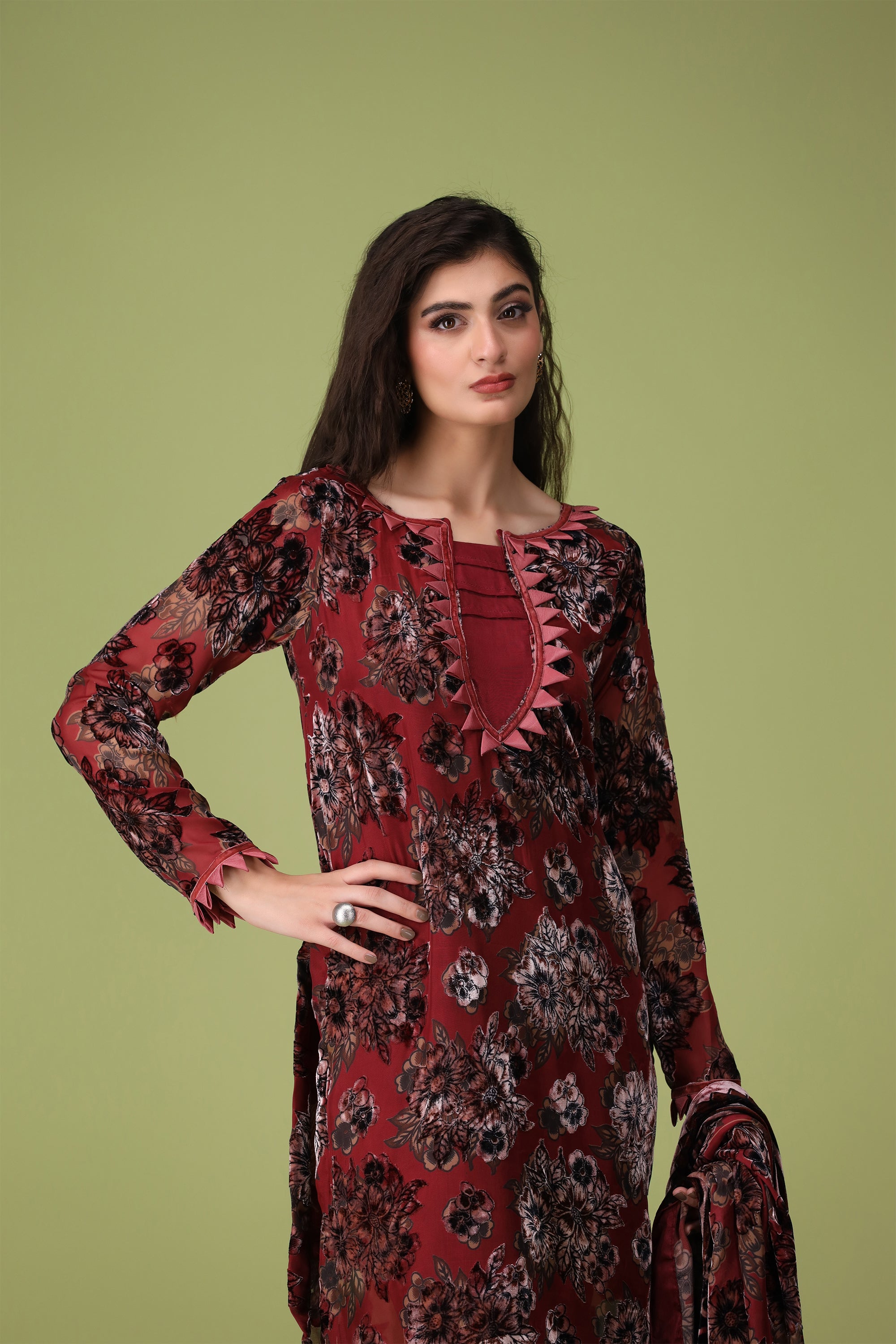 3 Piece Palachi Suit-Printed (Unstitched)