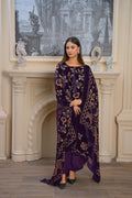 Plum Floral Velvet